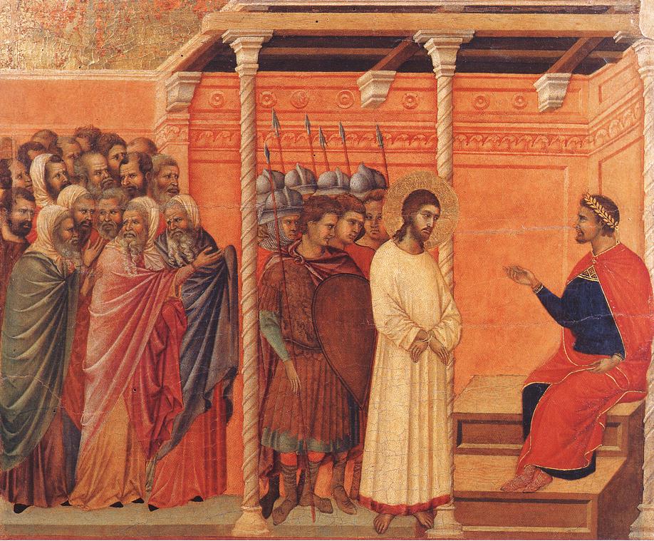 Duccio di Buoninsegna | Gesù davanti a Pilato
