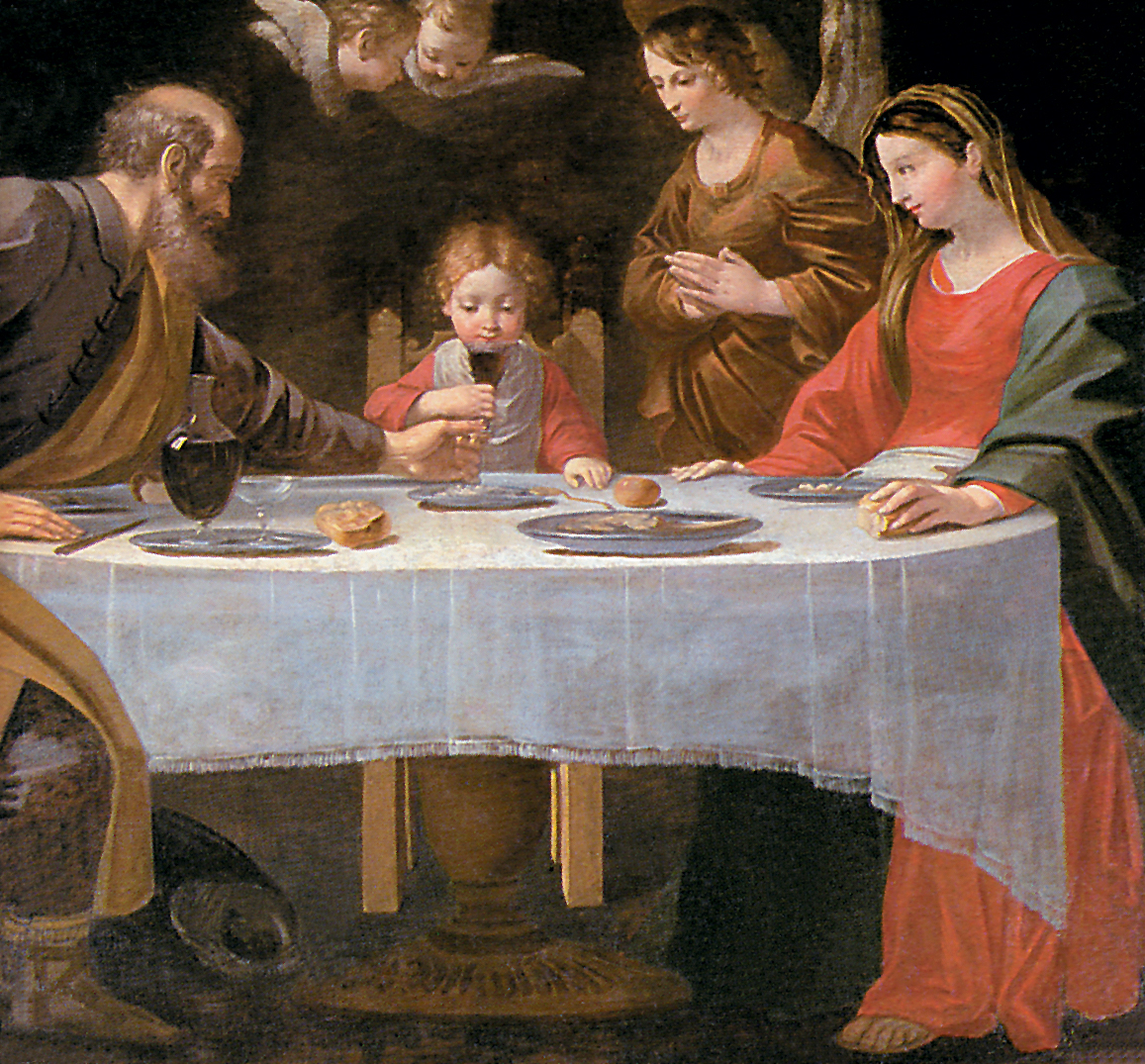 Sacra Famiglia a tavola - scuola di Guido Reni, Quadreria Arcivescovile, Milano