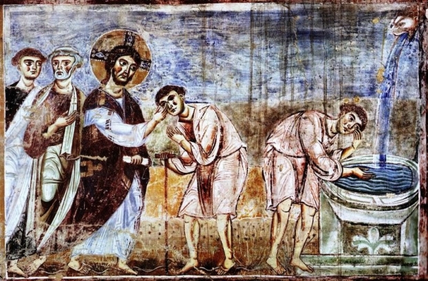 Guarigione del cieco nato. Sant'Angelo in Formis, Capua
