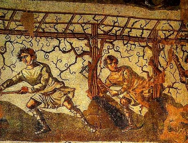 Lavoratori della vigna | Mosaico romano | Algeria