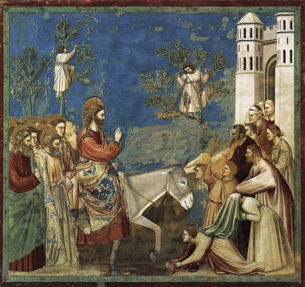 Entrata di Cristo a Gerusalemme - Giotto, 1305.