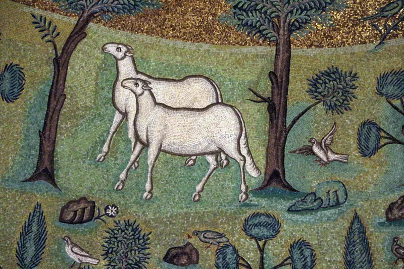 Ravenna, Sant'Apollinare in Classe - Pecore, dettaglio